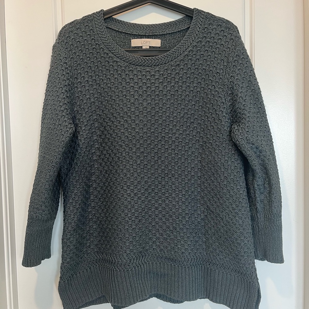 LOFT Spruce Green Cotton Sweater